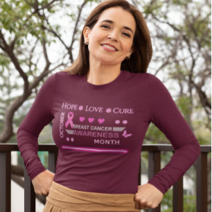 Camiseta Design mês de consciência do câncer de mama