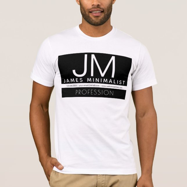 Camiseta Design mínimo profissional moderno | Preto & Branc (Frente)