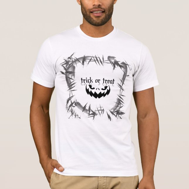 Camiseta Design moderna de Halloween "Treat or Trick" (Frente)