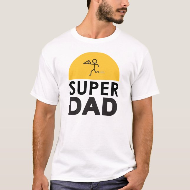 Camiseta Design moderno de Dia de os pais feliz "PAI SUPER" (Frente)