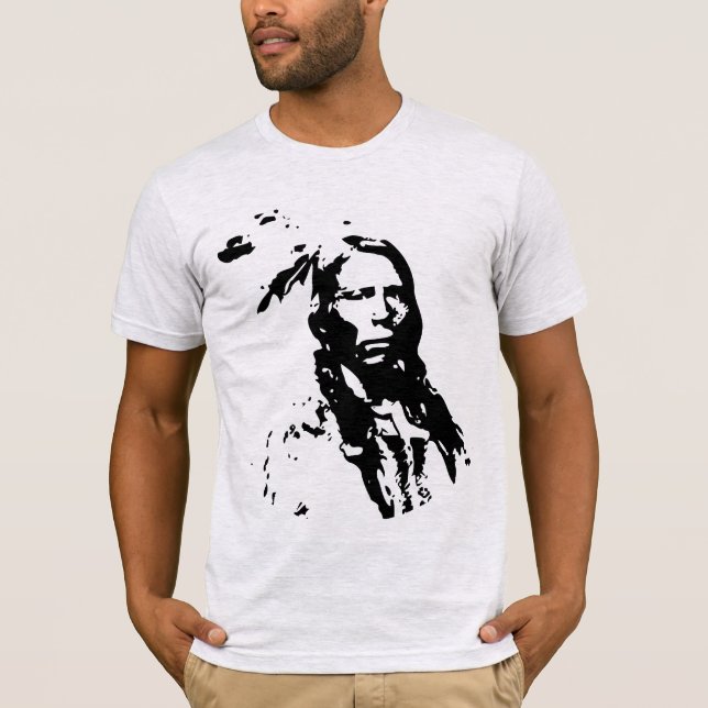CAMISETA DESIGN MODERNO DO CHEFE NATIVO AMERICANO SIOUX  (Frente)