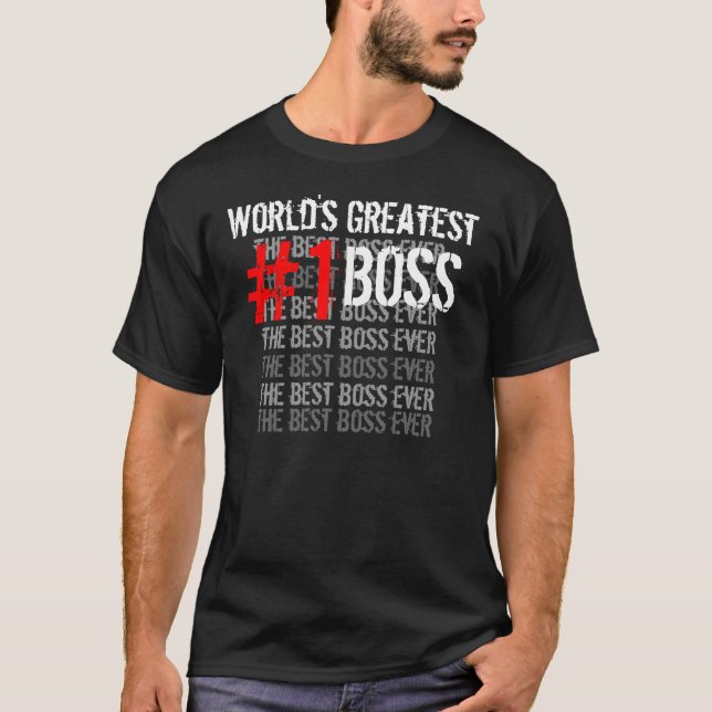 Camiseta Design moderno do Grunge do melhor chefe do chefe (Frente)