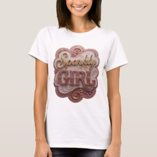 Camiseta Design Moderno Ícone Dourado MENINA BRILHANTE