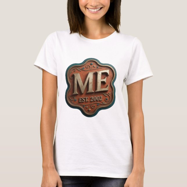 Camiseta Design Moderno Ouro ME EST 2002 (Frente)