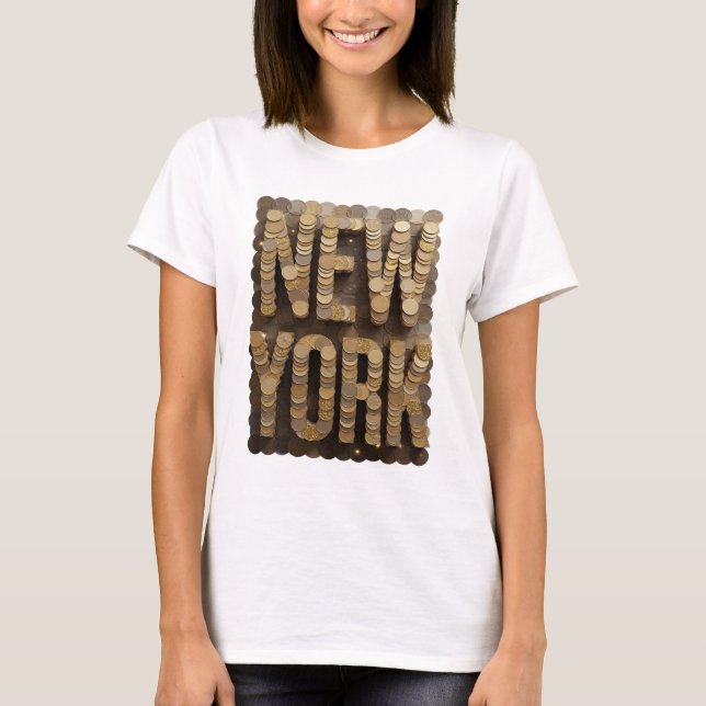 Camiseta Design Moderno Ouro NOVA YORK (Frente)