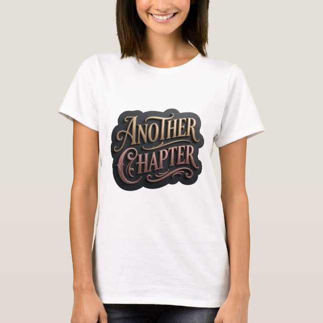 Camiseta Design Moderno Outro Capítulo Dourado Divertido (Frente)