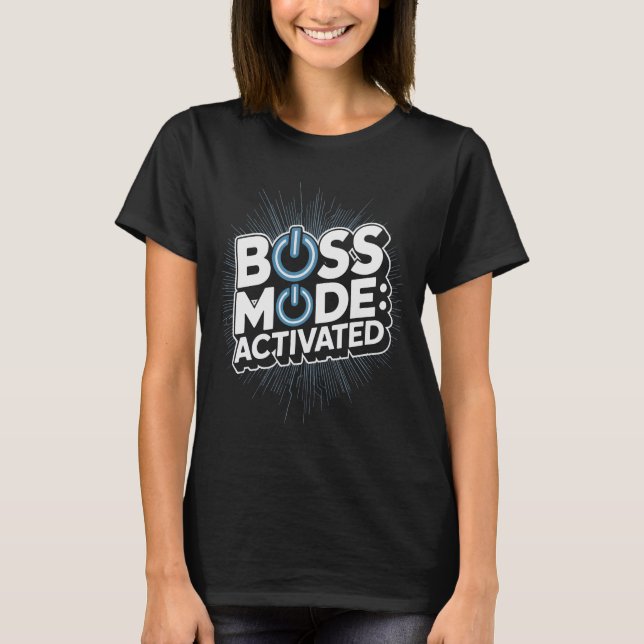 Camiseta Design Modo Chefe Ativado Dia Nacional do Chefe (Frente)