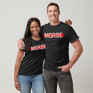 Camiseta Design MORSE Minimalista com Linha Vermelha