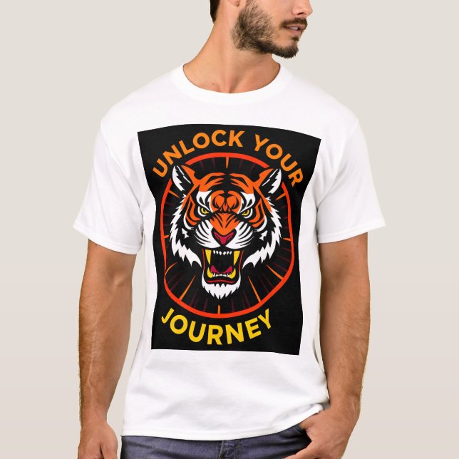 Camiseta Design Motivacional do Tigre Feroz – Força Poder (Frente)