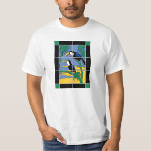 Camiseta Design mural de Toucan do azulejo da ilha de