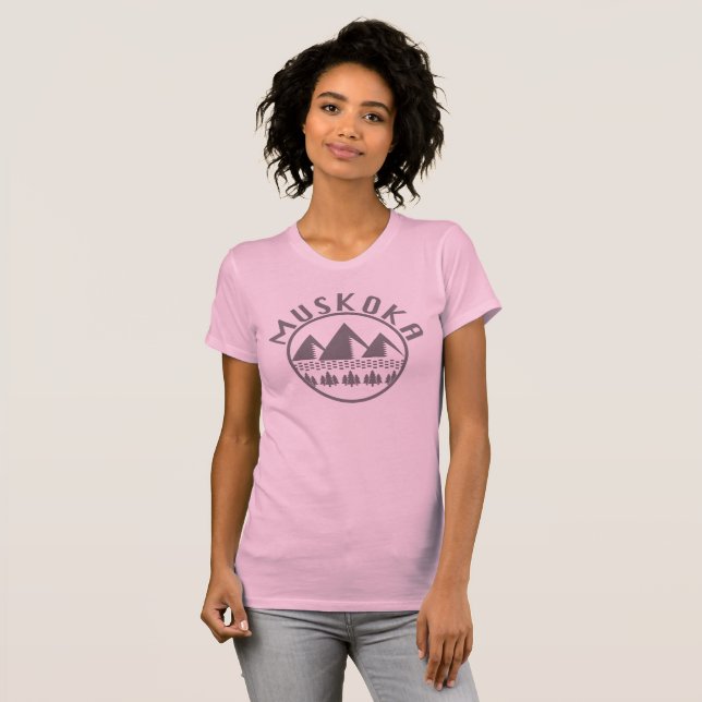 Camiseta Design Muskoka - Bella+Canvas Ajustado fino T-S fe (Frente Completa)