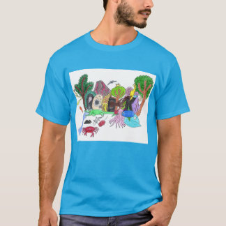 Camiseta Design nº 1 do grafite ROCK a cores em azul claro