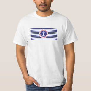 Camiseta Design náutica com Marinho de diafragmas T