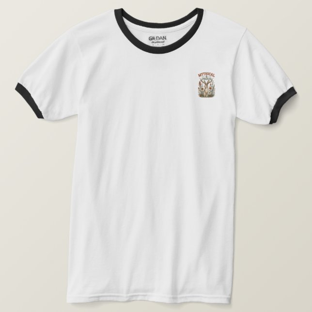 Camiseta Design Orgulhoso de Jackalope Mítico (Frente do Design)