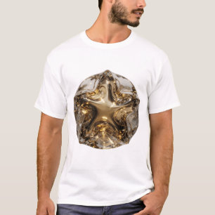 Camiseta Design Ousado Bola Estrela Dourada Chic