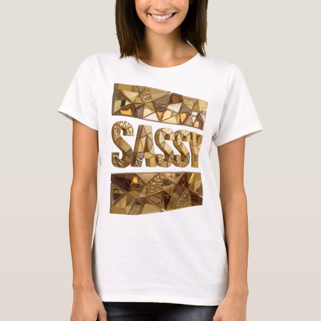 Camiseta Design Ousado Dourado Crisp SASSY (Frente)