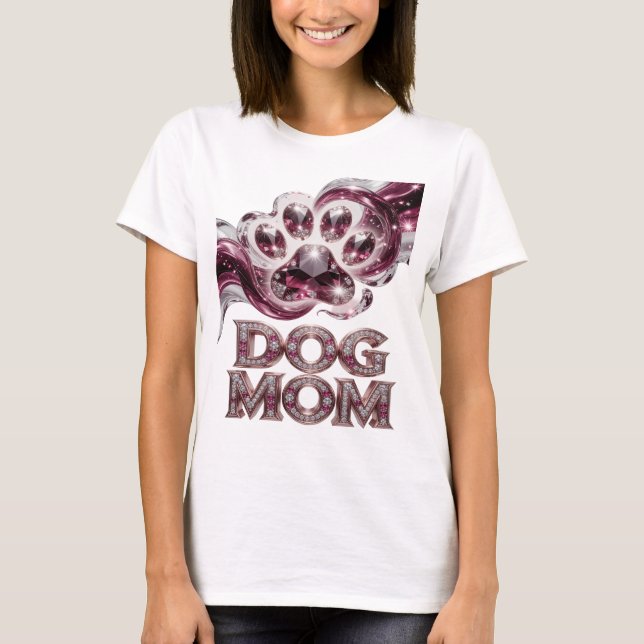 Camiseta Design Ousado Mãe de Cachorro em Prata Clássica (Frente)