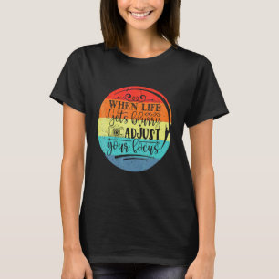 Camiseta Design para o Dia Mundial da Fotografia com Câmera