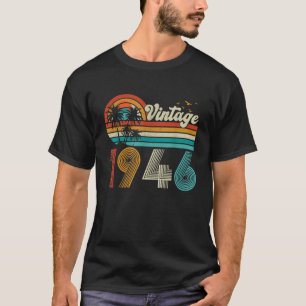 Camiseta Design Para Presente 1946 Feito em 1946 80º Engraç