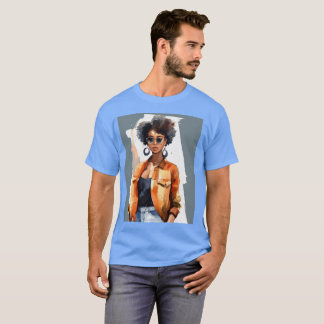 Camiseta design para uma t-shirt com uma mulher negra