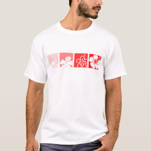 Camiseta Design pastel do hibiscus vermelho