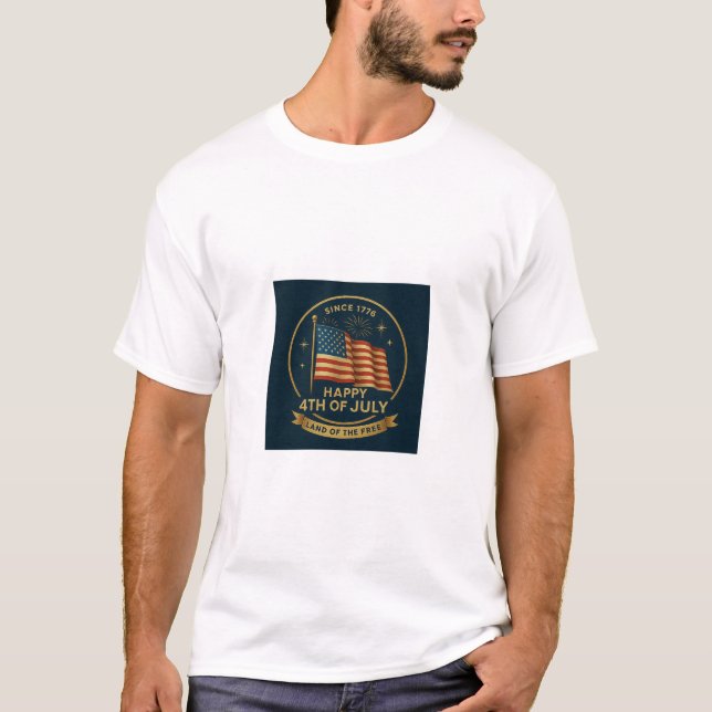 Camiseta Design patriótico. Bandeira americana. (Frente)