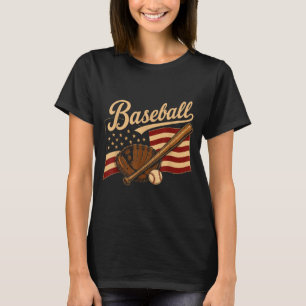 Camiseta Design Patriótico de Jogador de Beisebol com Bande