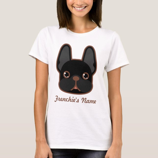 Camiseta Design Personalizado de Brindle Frenchie Sólido (Frente)