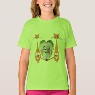 Camiseta Design Personalizado de Coração de Amor de Cat Edi