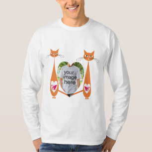 Camiseta Design Personalizado de Coração de Amor de Cat Edi