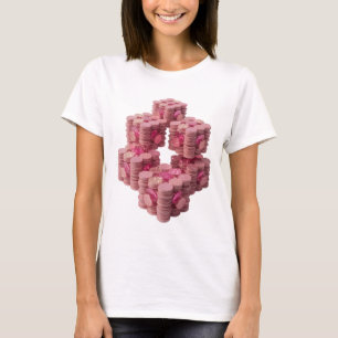 Camiseta Design Personalizado de Moedas Rosa Prata Edgy