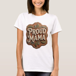 Camiseta Design Personalizado Laranja PROUD MAMA Atraente