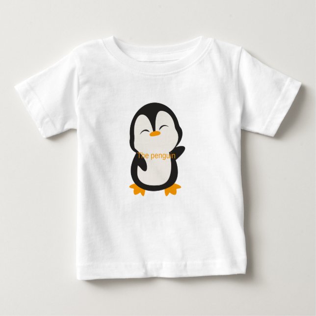 camiseta design pinguim para design único para cri (Frente)