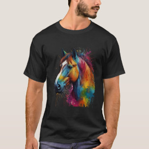 Camiseta Design pintado com cavalos