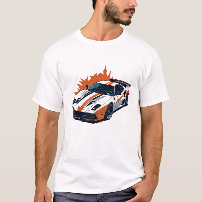 Camiseta design plano de carro retrorreflector altamente de (Frente)