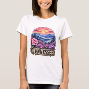 Camiseta Design PNG Floral do Estado do Tennessee