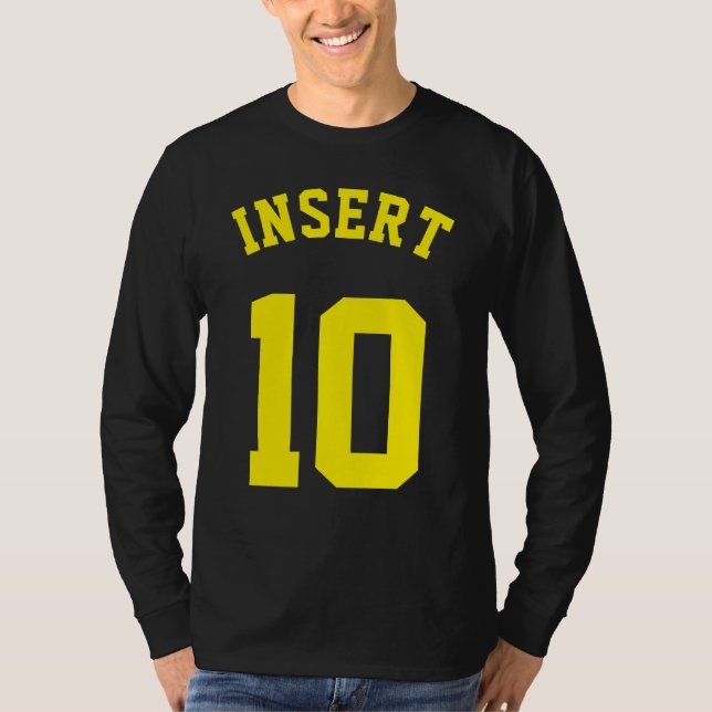 Camiseta Design preto & amarelo do jérsei dos esportes dos (Frente)