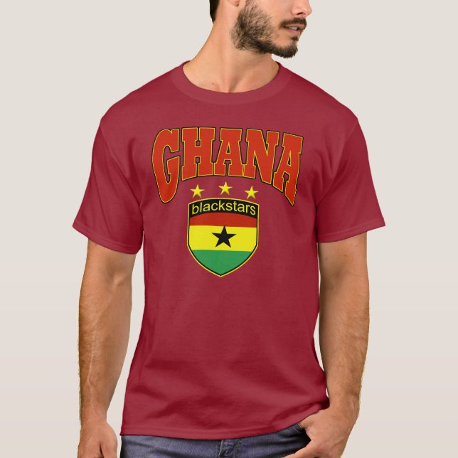 Camiseta Design preto do futebol das estrelas de Ghana (Frente)