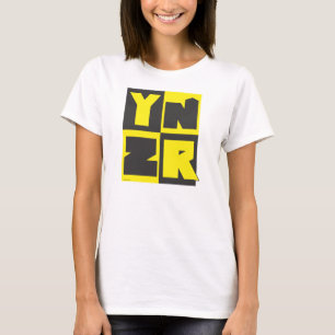 Camiseta Design preto e amarelo da série de YNZR