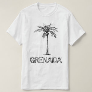 Camiseta Design preto e branco do coqueiro de Granada