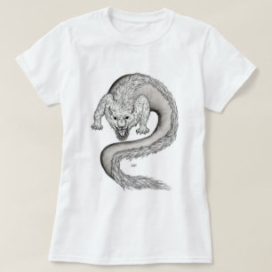 Camiseta Design preto e branco do Wolfdragon
