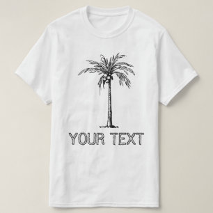 Camiseta Design preto e branco tropical personalizável