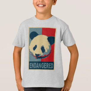 Camiseta Design psto em perigo do pop art da panda