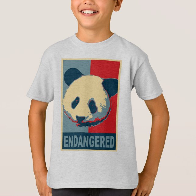 Camiseta Design psto em perigo do pop art da panda (Frente)