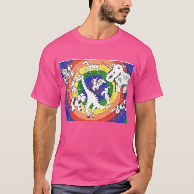 Camiseta Design Punk Rock nº 24b em COR em 'Wow PInk' (Frente)