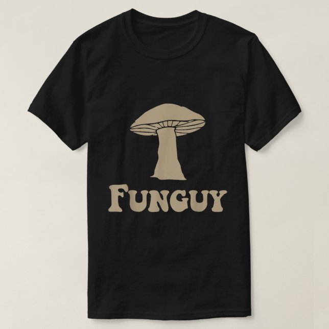 Camiseta Design Retrô com Trocadilho de Cogumelo Funguy (Frente do Design)