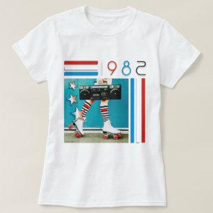 Camiseta design retro da caixa de crescimento dos anos 80 e