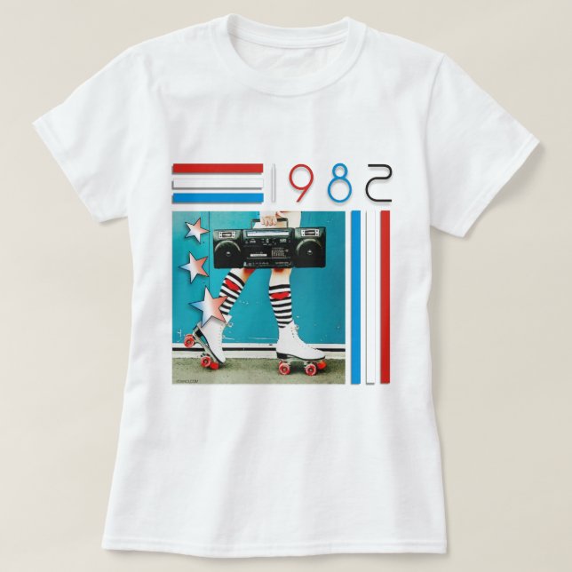 Camiseta design retro da caixa de crescimento dos anos 80 e (Frente do Design)
