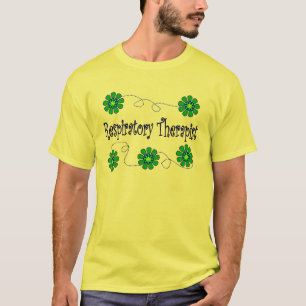 Camiseta Design retro das flores do terapeuta respiratório