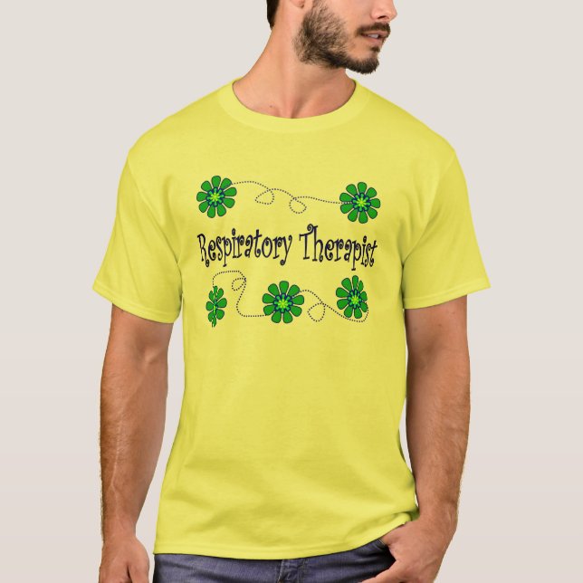 Camiseta Design retro das flores do terapeuta respiratório (Frente)